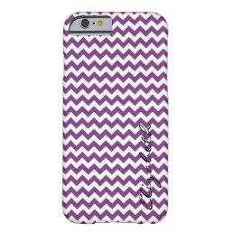 Purple and White Chevron Custom Monogram Barely There iPhone 6 Case
