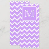 Purple and White Chevron Design. Custom Monogram. (Front/Back)