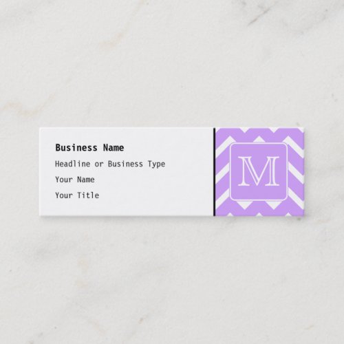 Purple and White Chevron Design. Custom Monogram. Business Card Templates