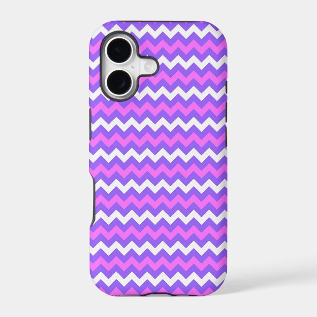 Purple and White Chevron Zigzag Pattern 2 Iphone Case (Back)