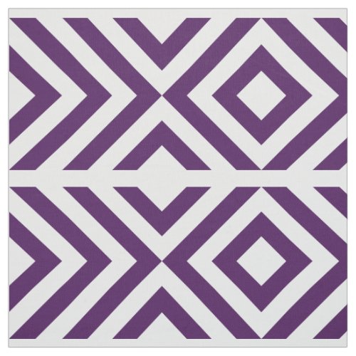 Purple and White Chevrons and Diamonds Geometric Fabric
