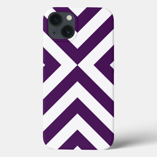 Purple and White Chevrons Battery Case (Back)