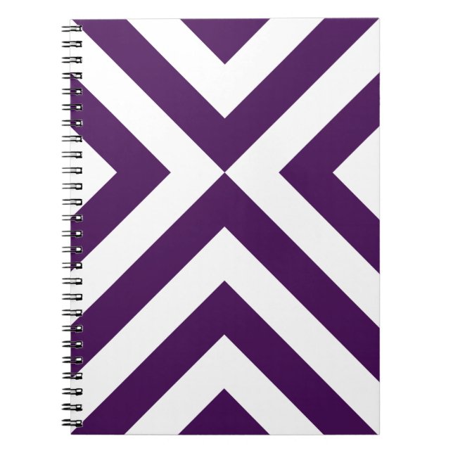 Purple and White Chevrons Notebook (Front)