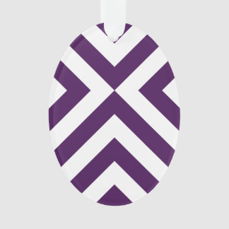 Purple and White Chevrons Ornament