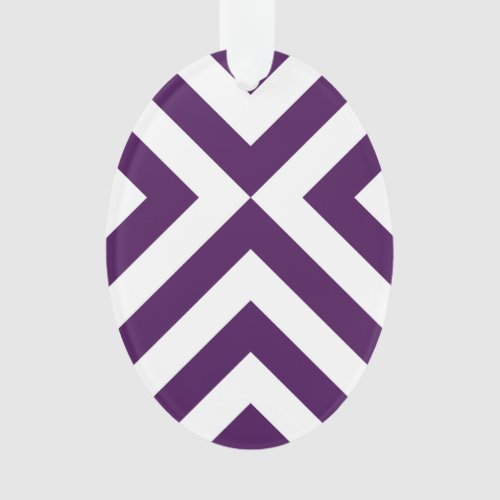 Purple and White Chevrons Ornament