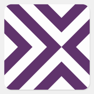 Purple and White Chevrons Square Sticker
