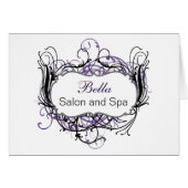 purple and white Chic Business Thank You Cards (Front Horizontal)