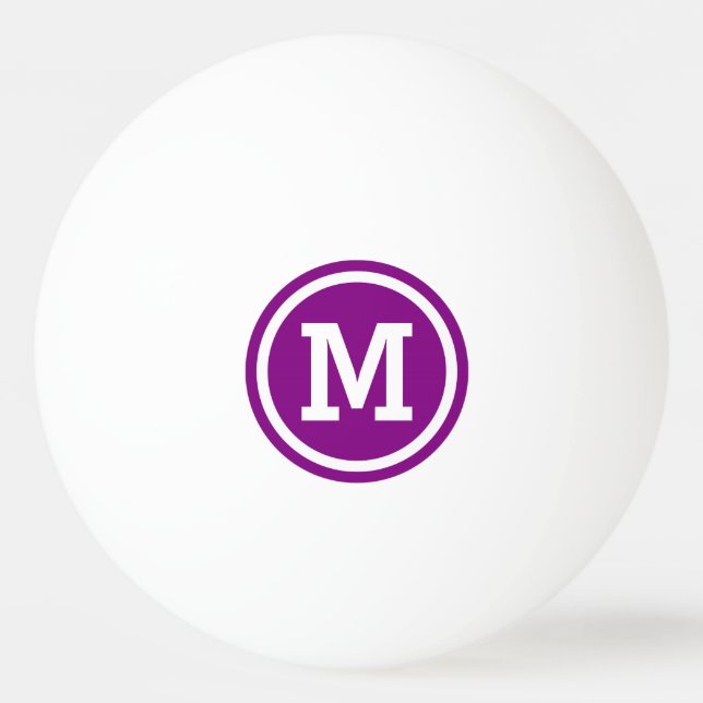 Purple and White Circle Monogram Ping-Pong Ball (Front)