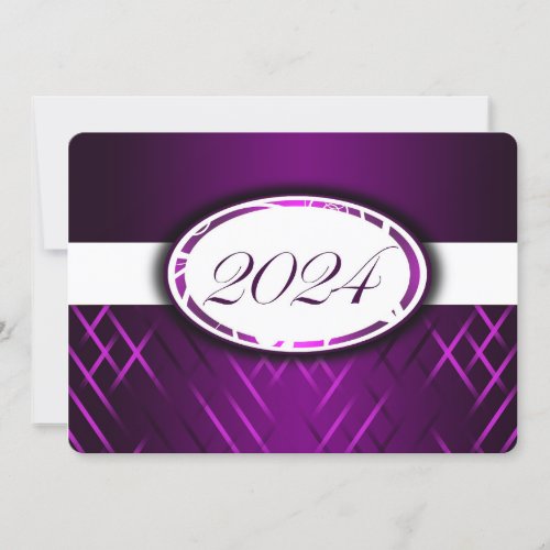 Purple and White Class of 2024 Invitations