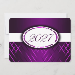 Purple and White Class of 2027 Invitations