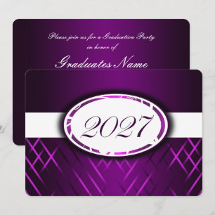 Purple and White Class of 2027 Party Invitation
