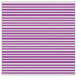 [ Thumbnail: Purple and White Colored Pattern of Stripes Fabric ]