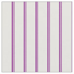 [ Thumbnail: Purple and White Colored Stripes Pattern Fabric ]