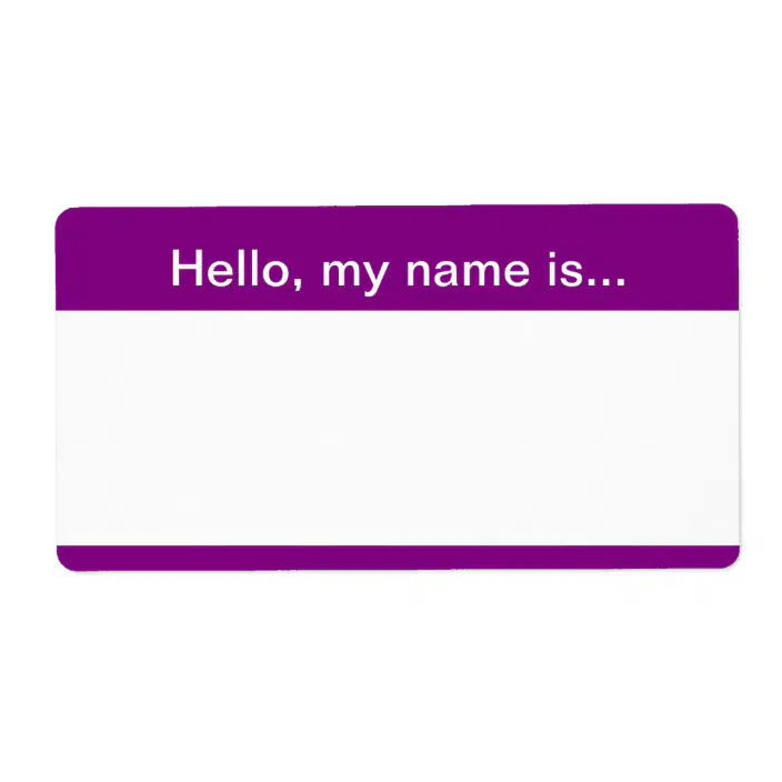 Purple And White Corporate Name Tag Avery Label Zazzle Com - Avery label name tags