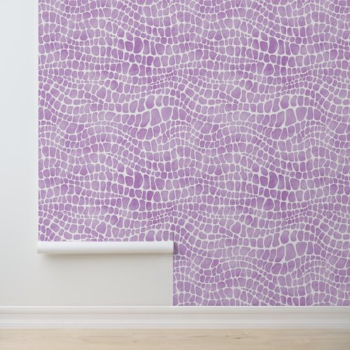 Purple and White Crocodile Skin Pattern Wallpaper