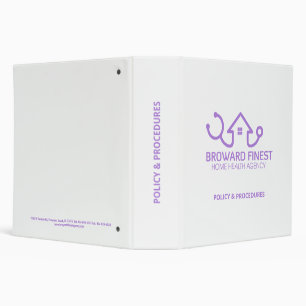 Purple and white custom logo 3 ring binder