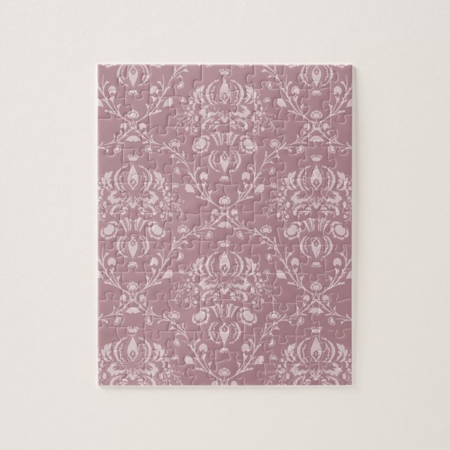 Purple and White Damask Jigsaw Puzzle (Vertical)