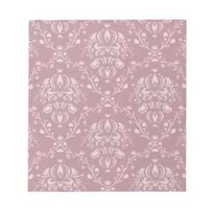 Purple and White Damask Notepad