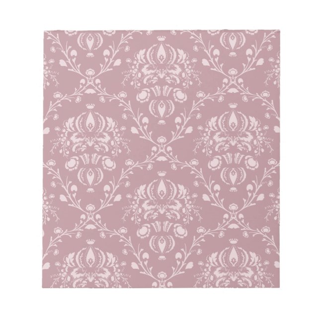 Purple and White Damask Notepad (Front)