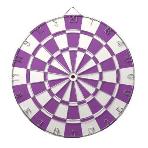 Purple And White Dartboard With Darts