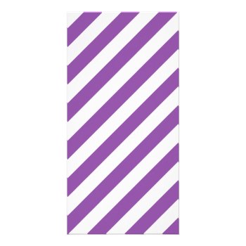 Purple And White Diagonal Stripes Pattern Card by allpattern at Zazzle