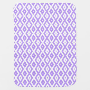 Purple and white diamond pattern baby blanket