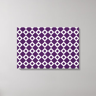 Purple and White Diamond Pattern Canvas Print