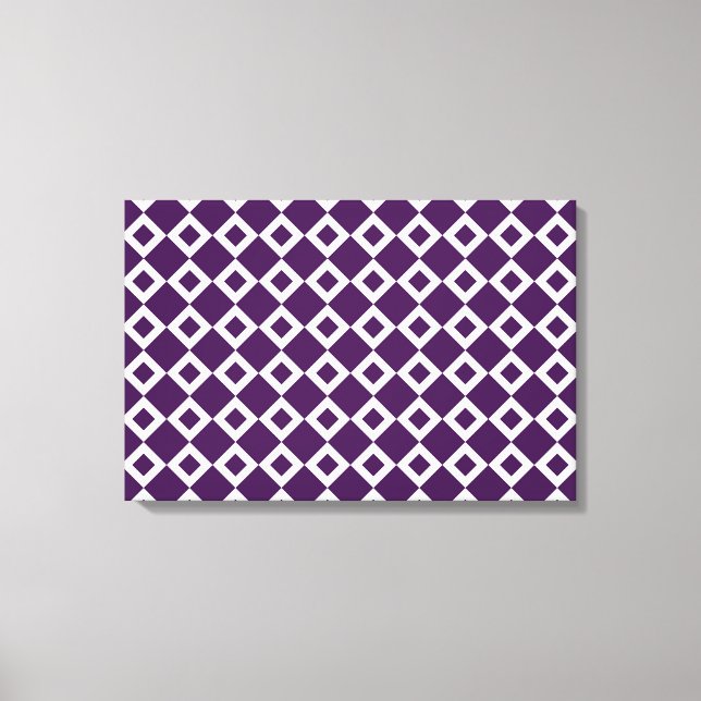 Purple and White Diamond Pattern Canvas Print (Front)