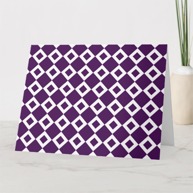 Purple and White Diamond Pattern Card (Front)