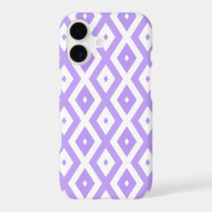 Purple and white diamond pattern iPhone 17 case