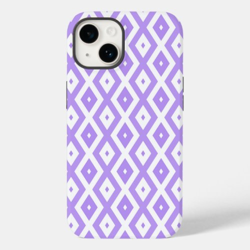 Purple and white diamond pattern Case_Mate iPhone 14 case