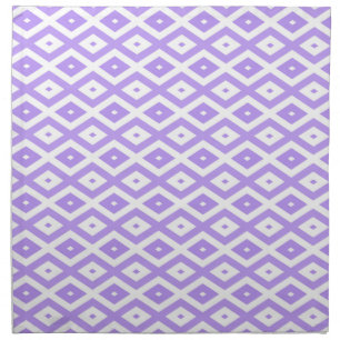 Purple and white diamond pattern cloth napkin