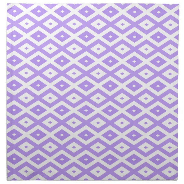 Purple and white diamond pattern cloth napkin (Front)