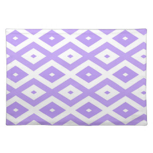 Purple and white diamond pattern cloth placemat