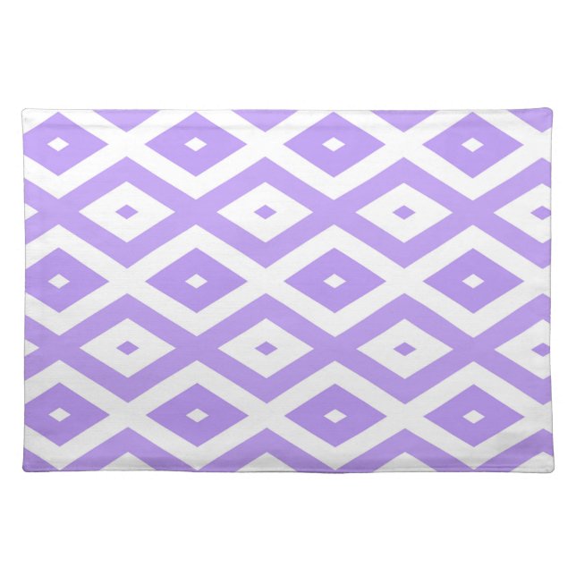 Purple and white diamond pattern cloth placemat (Front)