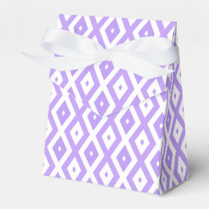 Purple and white diamond pattern favor boxes