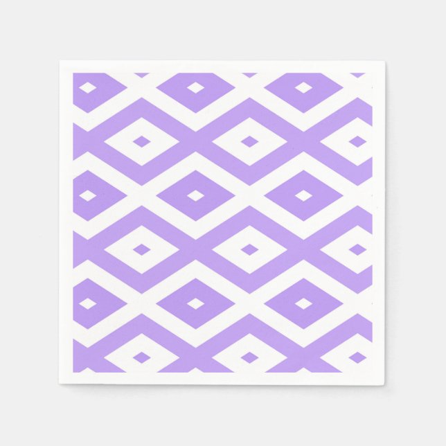 Purple and white diamond pattern napkins (Front)