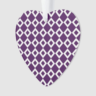 Purple and White Diamond Pattern Ornament