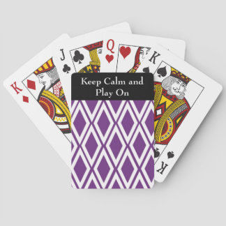 Purple and White Diamond Pattern Poker Cards