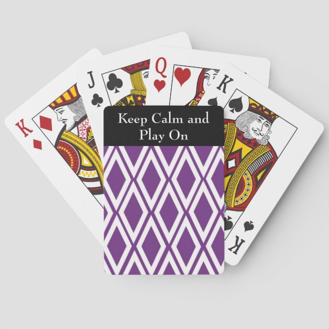 Purple and White Diamond Pattern Poker Cards (Back)