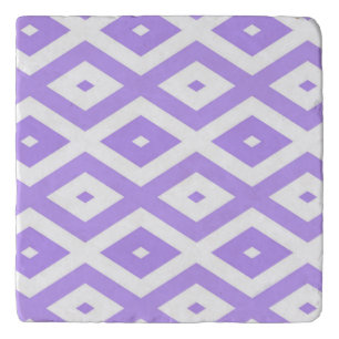 Purple and white diamond pattern trivet