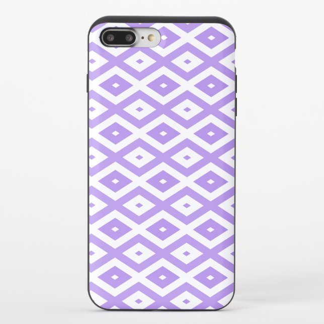Purple and white diamond pattern uncommon iPhone case (Back)