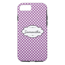 Purple and White Dots Custom iPhone 7 Tough Case