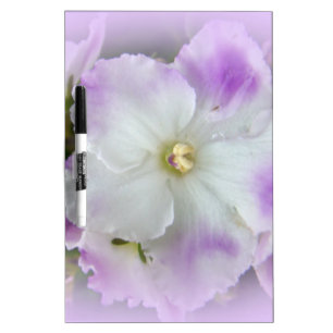 Purple and White Fancy African Violets Dry Erase Board