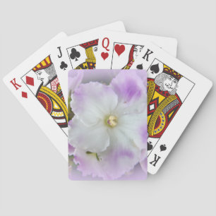 Purple and White Fancy African Violets Poker Cards