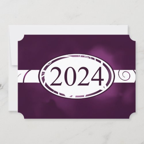Purple and White Floral Button 2024 Card