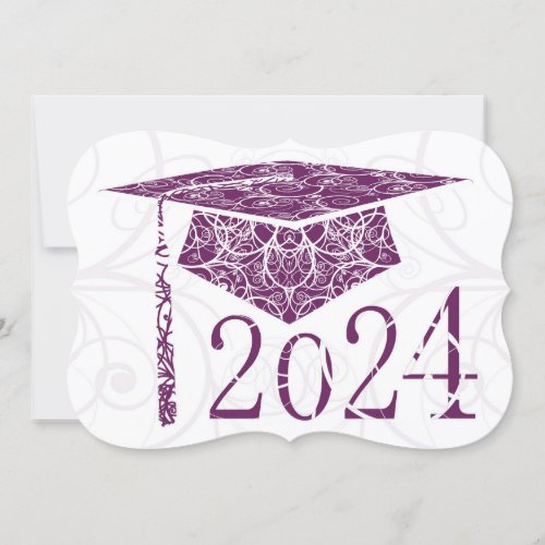 Purple and White Floral Cap 2024 Card