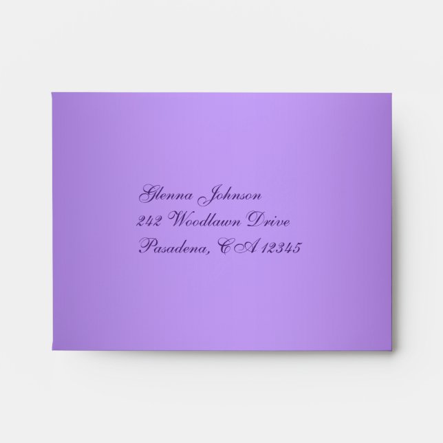 Purple and White Floral Envelope for RSVP Card (Front)
