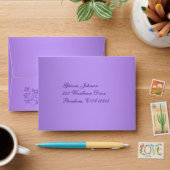 Purple and White Floral Envelope for RSVP Card (Desk)