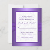 Purple and White Floral Joined Hearts RSVP Card (Back)